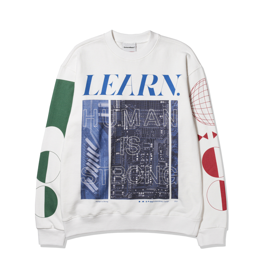 LEARN STANDARD FIT CREW  WHITE