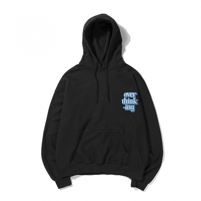 OVER THINKING HEAVY HOODIE  BLACK