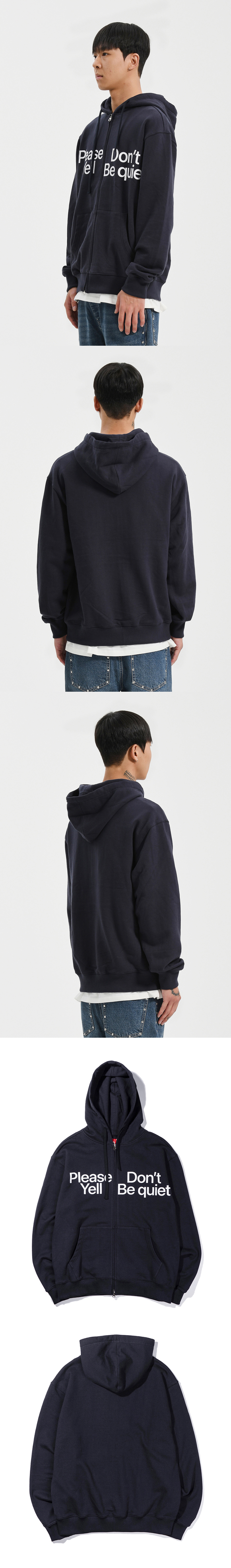 DOUBLE MEANING HOODIE  ZIP-UP NAVY