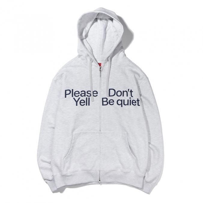 DOUBLE MEANING HOODIE  ZIP-UP GRAY